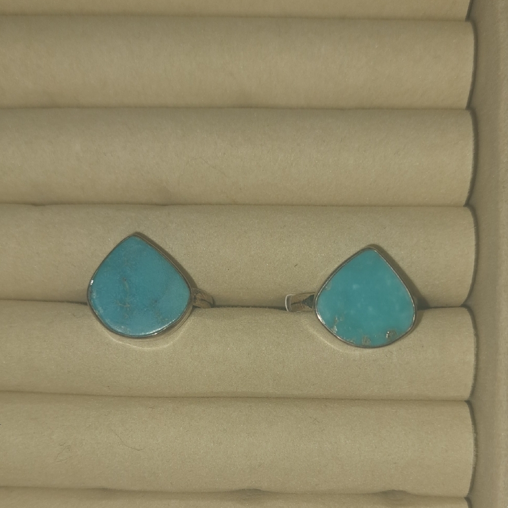 DJoy Turquoise Stone Ring with 925 Silver Setting